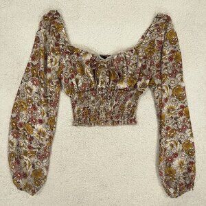 Long Sleeve Floral Blouse with Lace